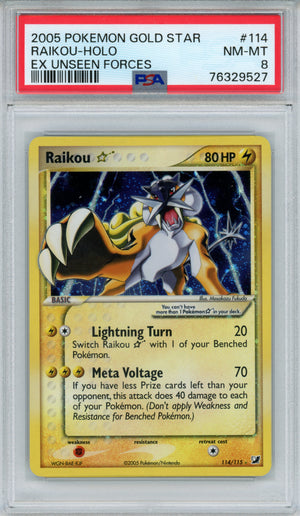 PSA 8 2005 Gold Star Raikou Holo