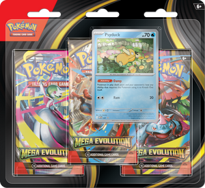 Pokémon TCG: Mega Evolution | Three-Booster Blister Pack - Psyduck Promo Card