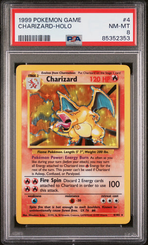 PSA 8 1999 CHARIZARD - HOLO - UNLIMITED