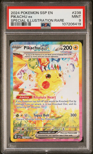 PSA 9 2024 PIKACHU EX SURGING SPARKS - SIR
