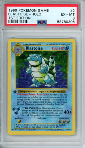 PSA 6 1999 Blastoise 1st Edition Shadowless