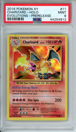 PSA 9 2016 Charizard XY Evolutions Prerelease Promo