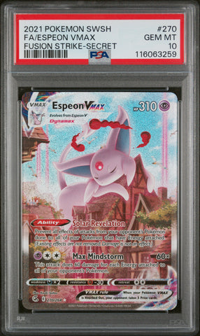 PSA 10 2021 SWSH FA/ ESPEON VMAX FUSION STRIKE - SECRET