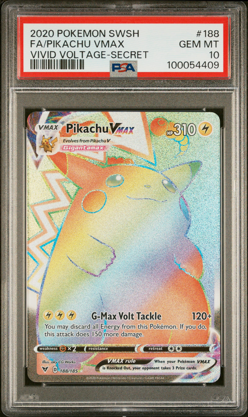 PSA 10 2020 SWSH FA/ PIKACHU VMAX VIVID VOLTAGE - SECRET