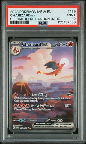PSA 9 2023 MEW CHARIZARD ex - SIR