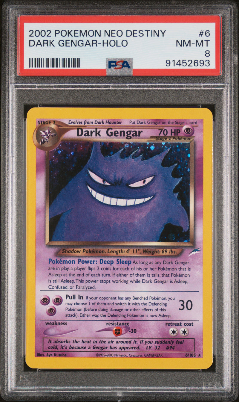 PSA 8 2002 NEO DESTINY DARK GENGAR - HOLO