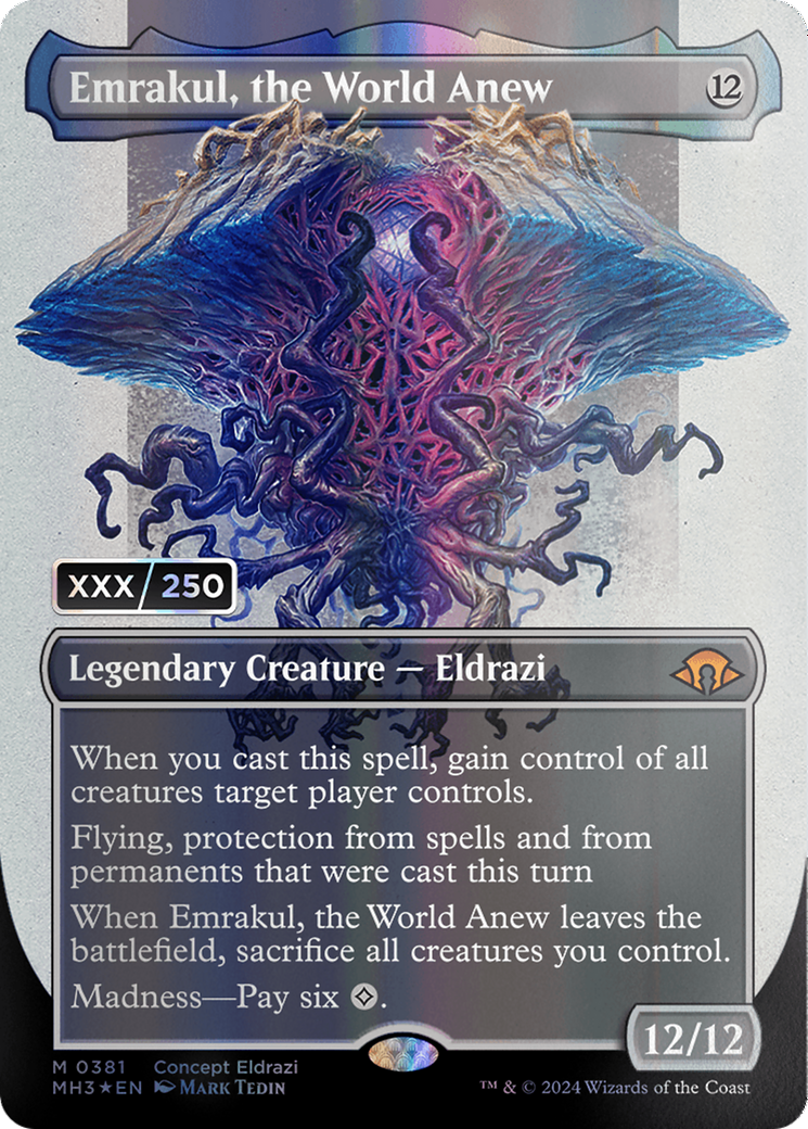 Emrakul, the World Anew (Borderless) (Serial Numbered) [Modern Horizon Emrakul, the World Anew (Borderless) (Serial Numbered) [Modern Horizon