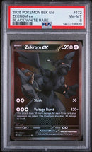 PSA 8 2025 BLACK BOLT ZEKROM EX - BLACK WHITE RARE - TEXTURE SHIFT MISPRINT