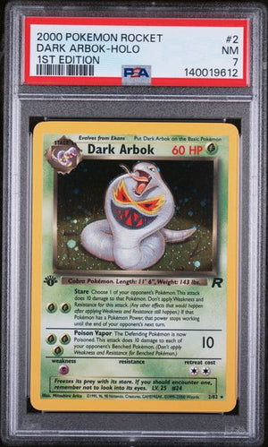 PSA 7 2000 ROCKET DARK ARBOK - HOLO 1ST EDITION