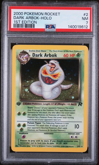 PSA 7 2000 ROCKET DARK ARBOK - HOLO 1ST EDITION