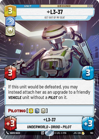 L3-37 - Get Out Of My Seat (783) (Hyperspace Foil) (783) [Jump to Lightspeed]