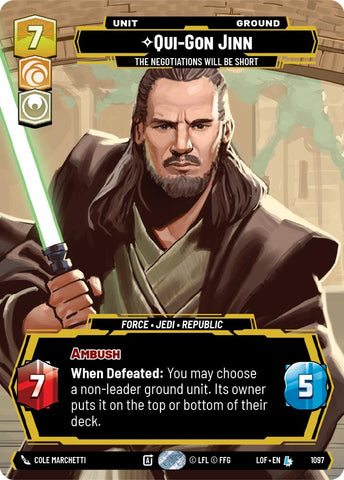 Qui-Gon Jinn - The Negotiations Will Be Short (1097) (Prestige Foil) (1097) [Legends of the Force]