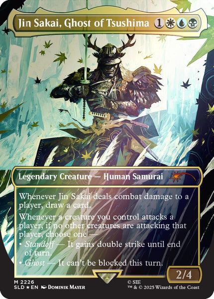 【foil】Secret Lair x Ghost of Tsushima Jin Sakai, Ghost of Tsushima (Rainbow Foil) [Secret Lair Drop Series]