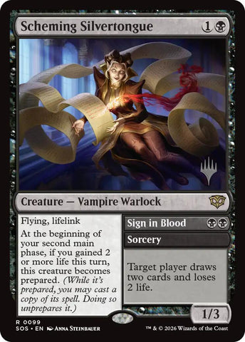 Scheming Silvertongue (Promo Pack) [Secrets of Strixhaven Promos]
