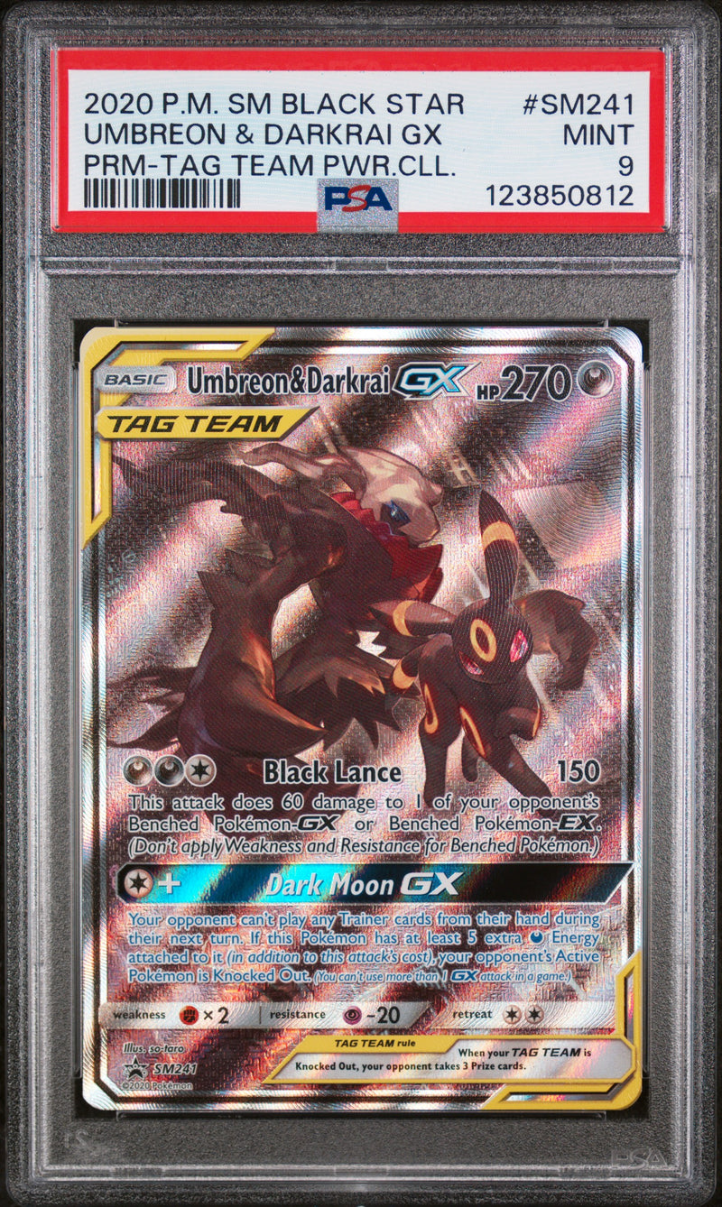 PSA 9 2020 UMBREON & DARKRAI GX BLACK STAR PROMO - SM