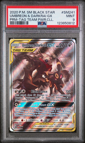 PSA 9 2020 UMBREON & DARKRAI GX BLACK STAR PROMO - SM