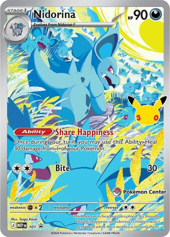 Nidorina (101) (30th Celebration) (Pokemon Center Exclusive) [Mega Evolution Promo]