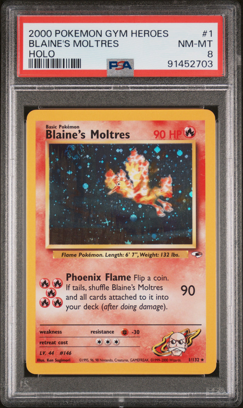 PSA 8 2000 GYM CHALLENGE BLAINE'S MOLTRES - HOLO