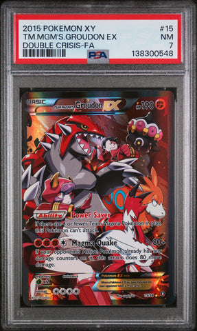 PSA 7 2015 TEAM MAGMA'S GROUDON EX DOUBLE CRISIS - FULL ART