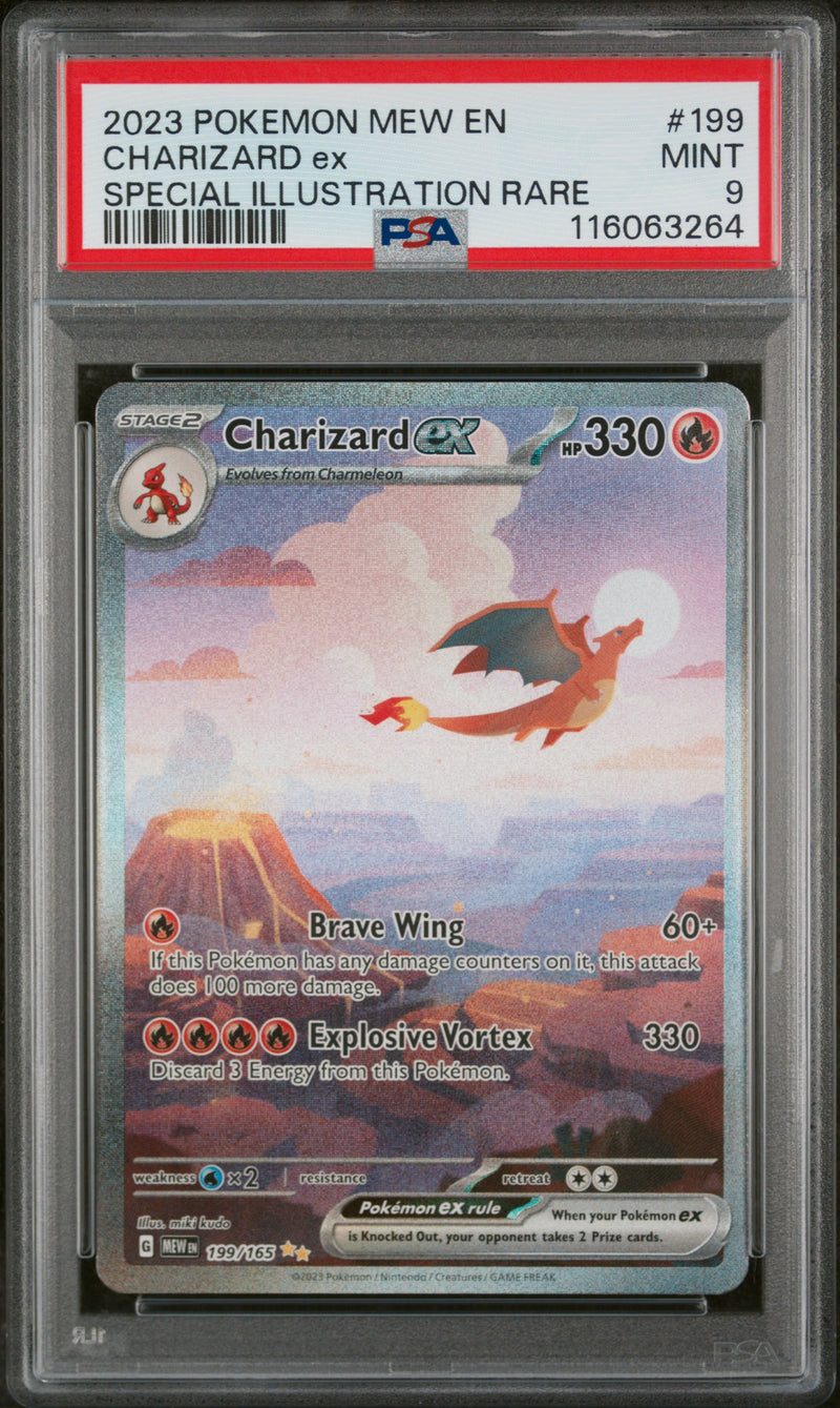 PSA 9 2023 CHARIZARD EX 151 - SIR
