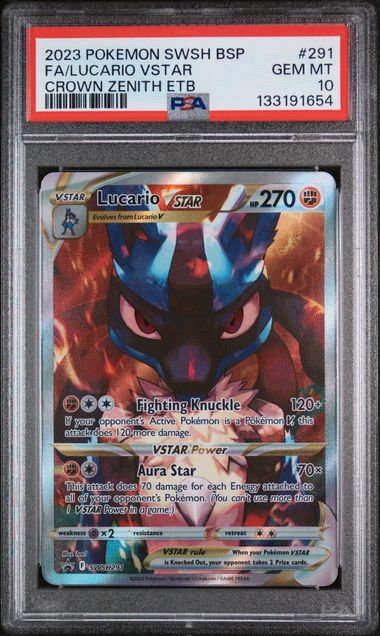 PSA 10 2023 SWSH BLACK STAR PROMO LUCARIO VSTAR - ETB