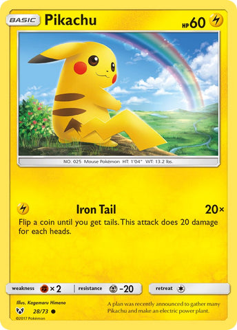 Pikachu (28/73) (Water Web Holo) [Sun & Moon: Shining Legends]