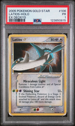PSA 1 2005 LATIOS GOLD STAR - EX DEOXYS