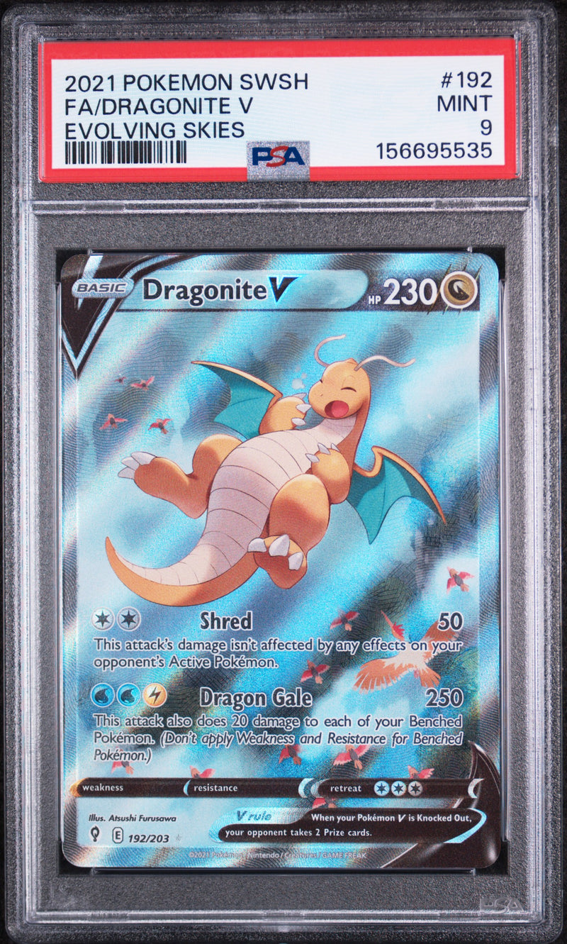 PSA 9 2021 DRAGONITE V EVOLVING SKIES - ALT ART