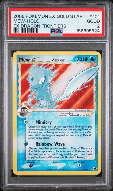 PSA 2 2006 EX DRAGON FRONTIERS GOLD STAR MEW - HOLO