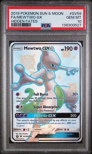 PSA 10 2019 MEWTWO GX HIDDEN FATES - FULL ART