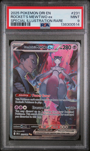 PSA 9 2025 ROCKET'S MEWTWO ex DESTINED RIVALS - SIR