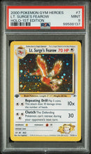 PSA 9 2000 GYM HEROES LT. SURGE'S FEAROW - HOLO 1ST EDITION