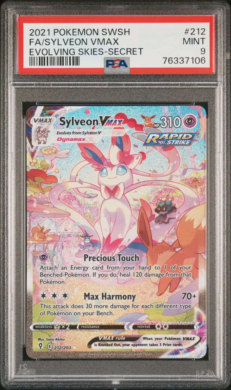 PSA 9 2021 SWSH FA/ SYLVEON VMAX EVOLVING SKIES - SECRET