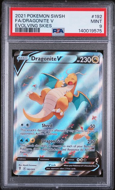 PSA 9 2021 EVOLVING SKIES DRAGONITE V - FULL ART