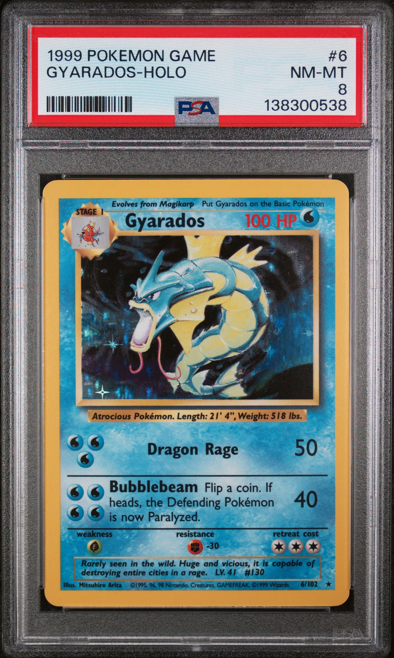 PSA 8 1999 BASE SET GYARADOS - HOLO