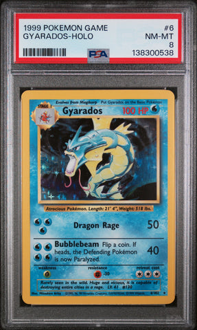 PSA 8 1999 BASE SET GYARADOS - HOLO