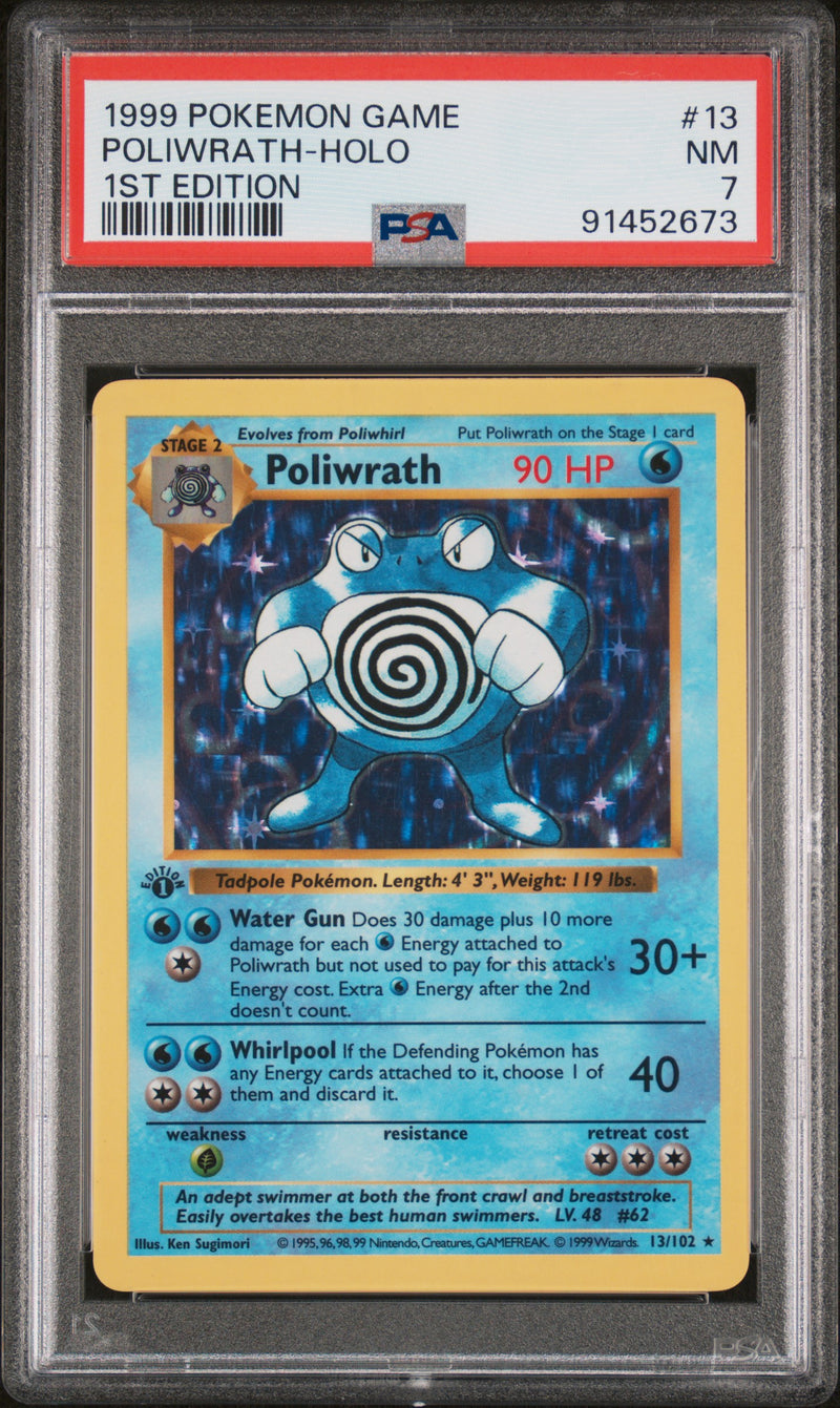 PSA 7 1999 POLIWRATH - HOLO 1ST EDITION