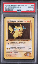PSA 8 2000 GYM HEROES LT. SURGE'S PIKACHU  - 1ST EDITION