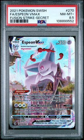 PSA 8.5 2021 SWSH FA/ ESPEON VMAX FUSION STRIKE - SECRET