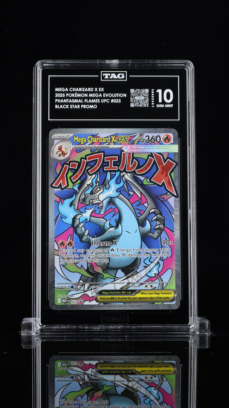 TAG 10 2025 MEGA CHARIZARD X EX PHANTASMAL FLAMES - BLACK STAR PROMO