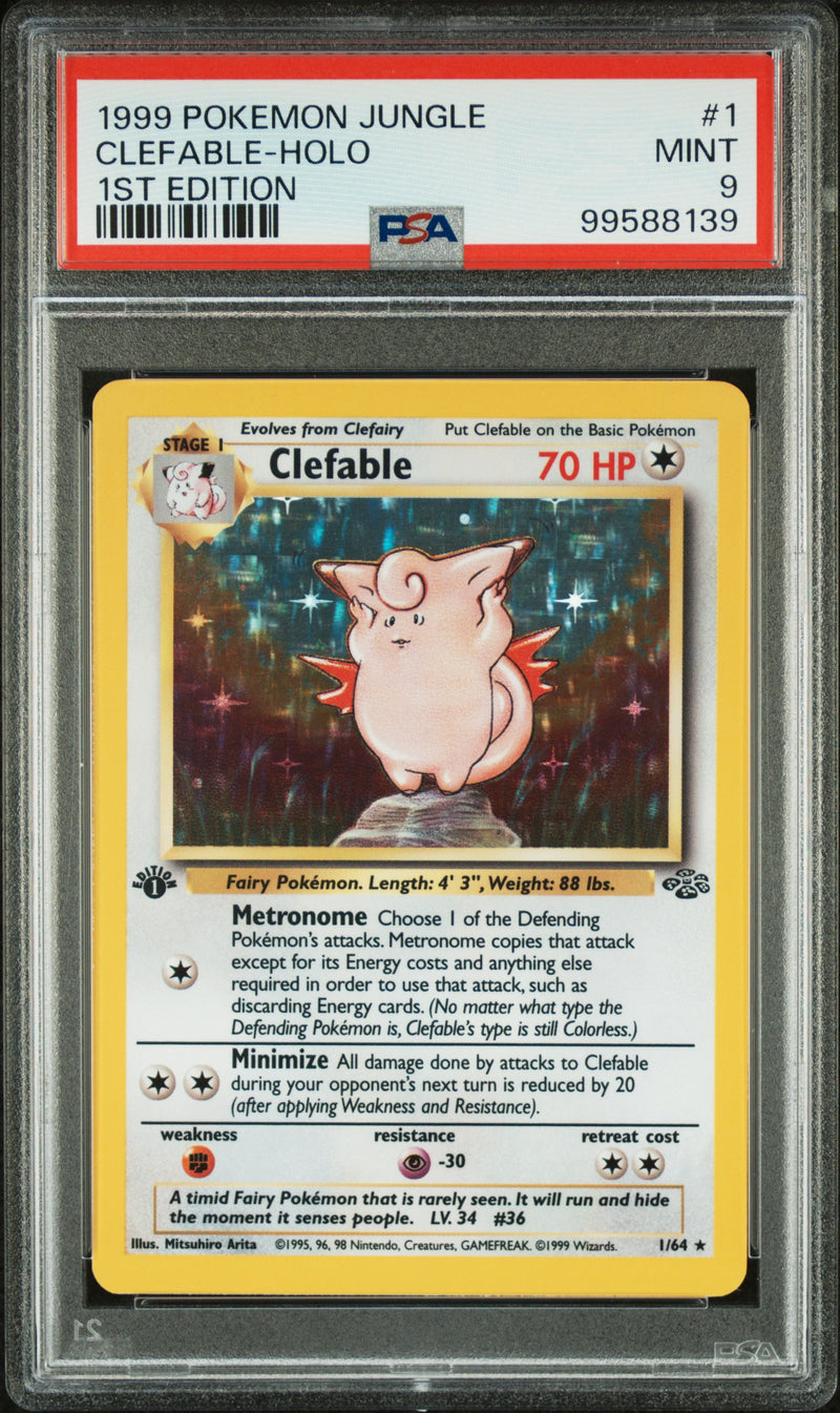 PSA 9 1999 JUNGLE CLEFABLE - HOLO - 1ST EDITION