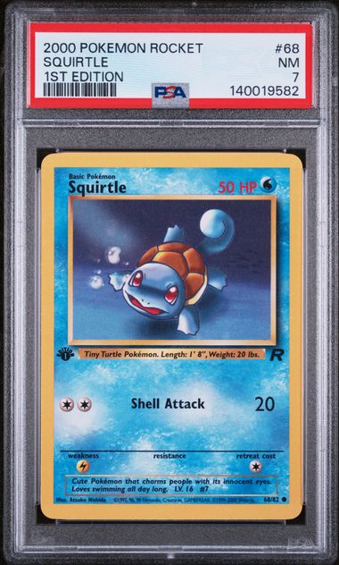 PSA 7 2000 ROCKET SQUIRTLE - 1ST EDITION
