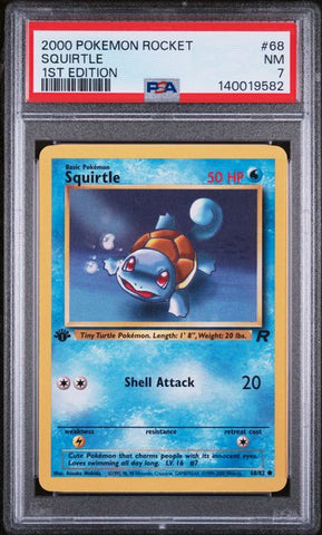 PSA 7 2000 ROCKET SQUIRTLE - 1ST EDITION