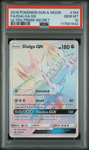 PSA 10 2018 DIALGA GX ULTRA PRISM - SECRET