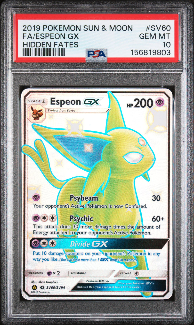 PSA 10 2019 ESPEON GX HIDDEN FATES - FA