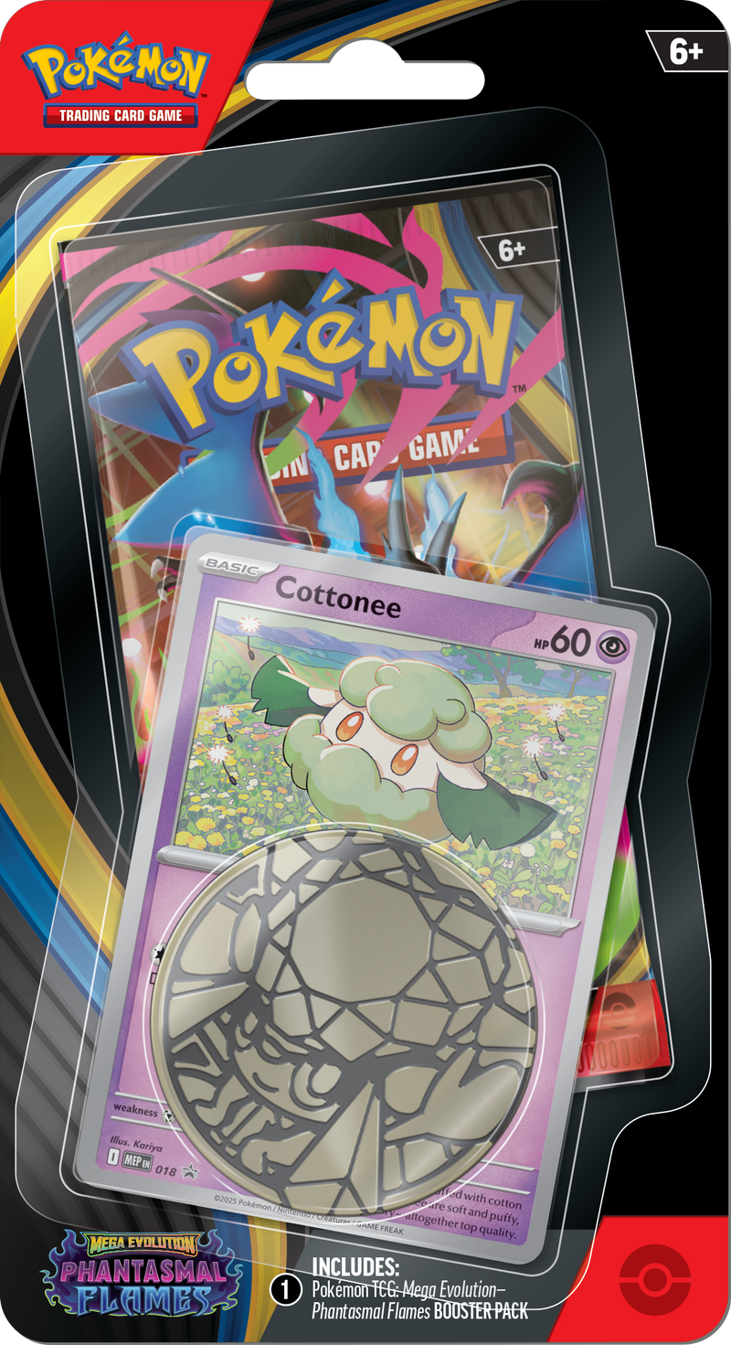 Pokémon TCG: Mega Evolution - Phantasmal Flames | One-Booster Blister Pack - Cottonee Promo Card