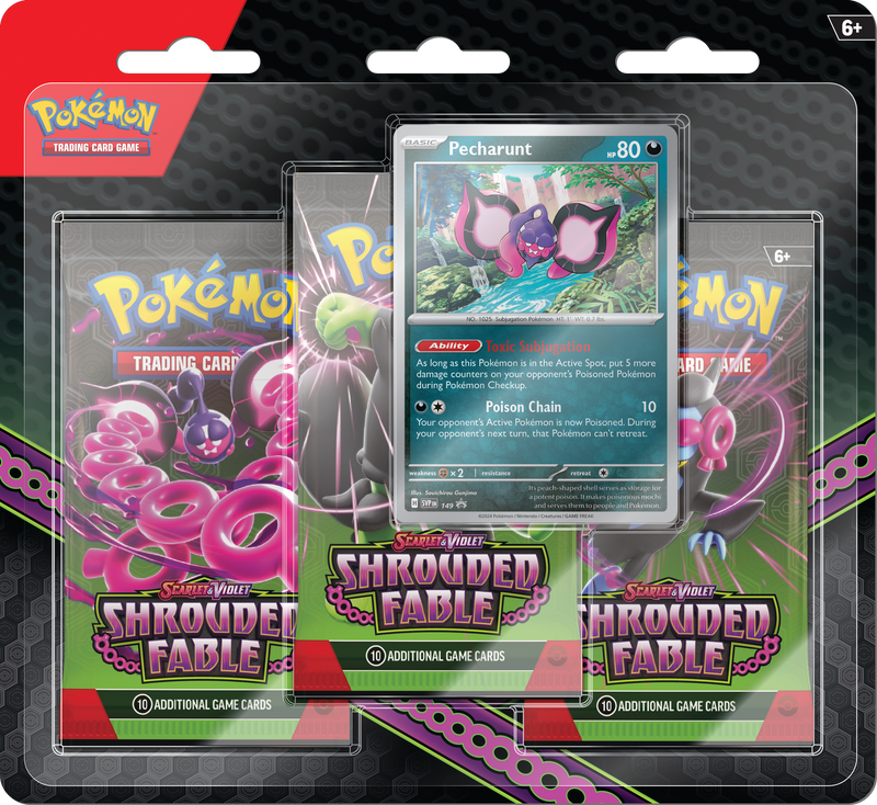 Pokémon TCG: Scarlet & Violet - Shrouded Fable | 3-Pack Blister - Pecharunt