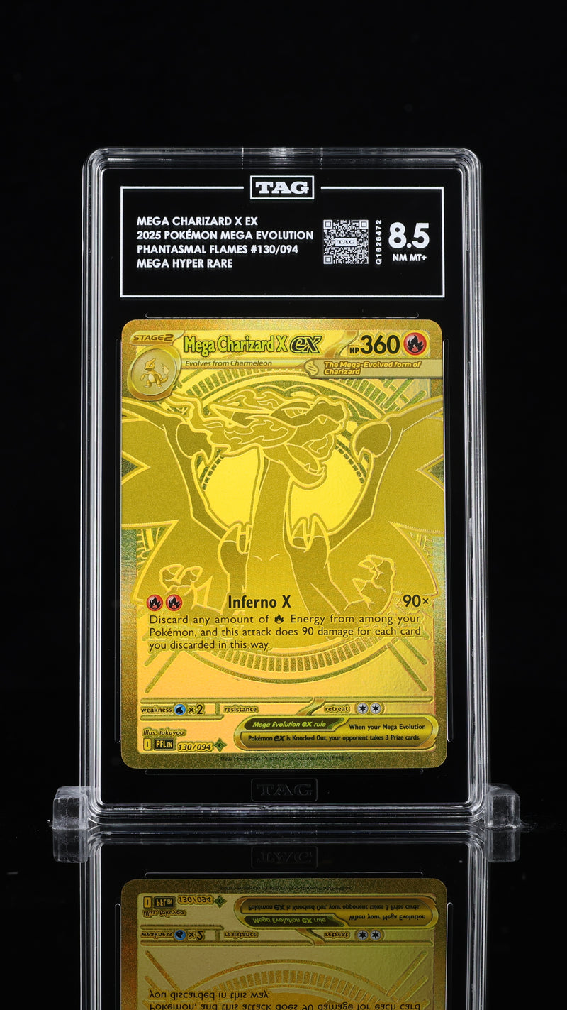 TAG 8.5 2025 MEGA CHARIZARD X EX PHANTASMAL FLAMES - GOLD