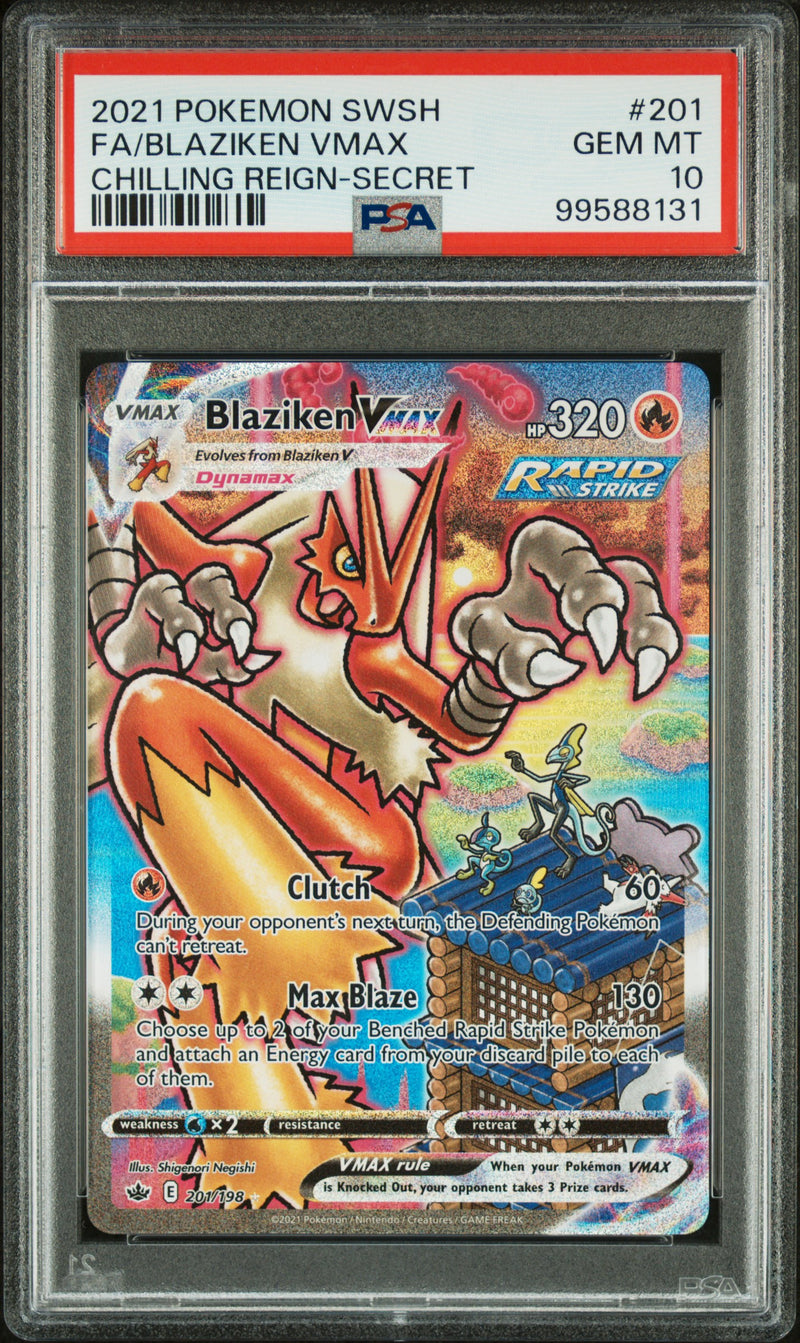 PSA 10 2021 SWSH FA/ BLAZIKEN VMAX CHILLING REIGN - SECRET