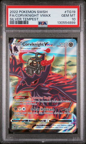 PSA 10 2022 SILVER TEMPEST CORVIKNIGHT VMAX - FA/